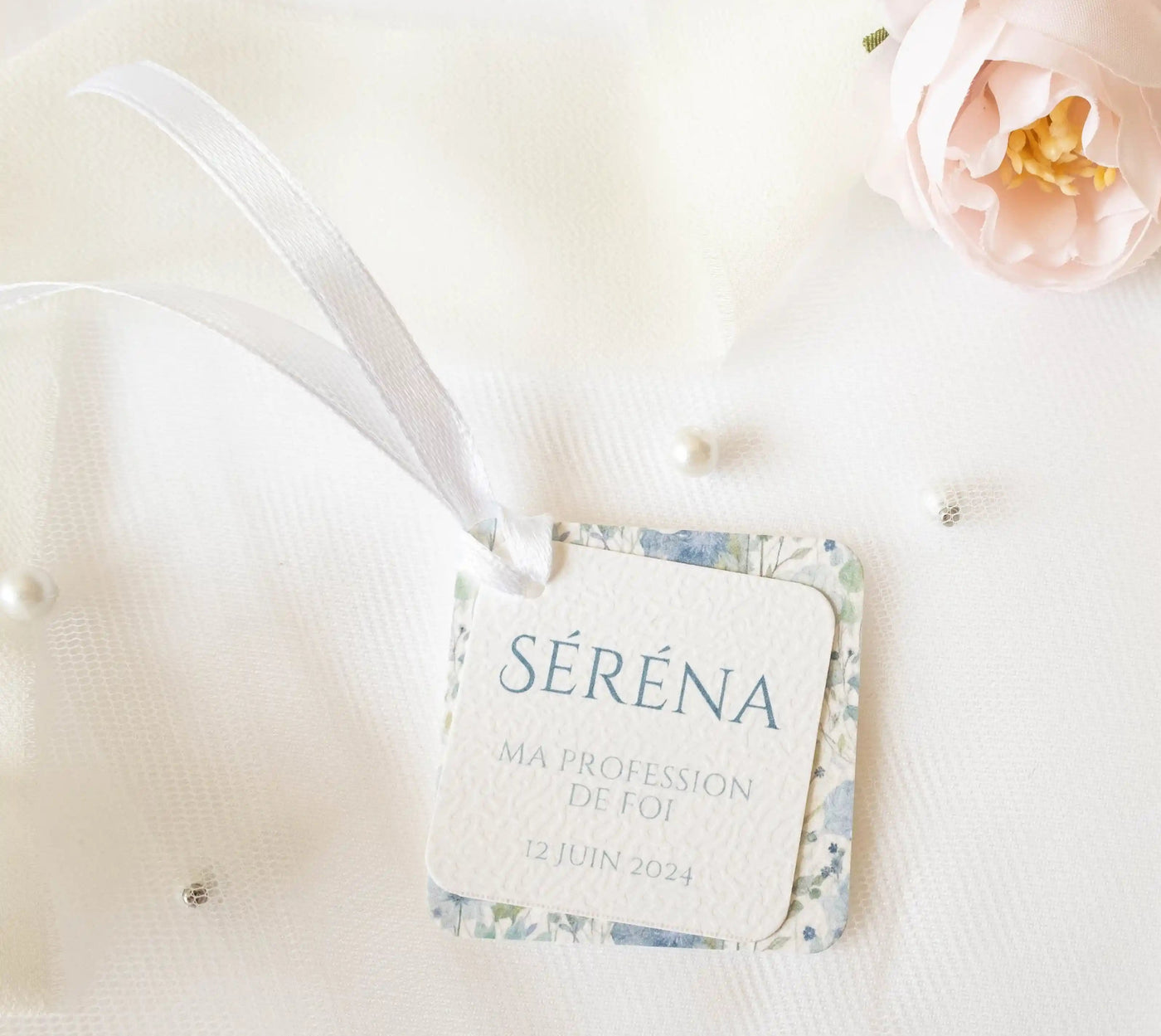 Etiquettes pour Dragées et Petits Cadeaux à imprimé fleuri - Collection Séréna