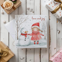Cartes de vœux de Noël – Lot de 3 cartes carrées pliables avec enveloppes