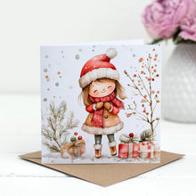 Cartes de vœux de Noël – Lot de 3 cartes carrées pliables avec enveloppes