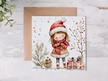 Cartes de vœux de Noël – Lot de 3 cartes carrées pliables avec enveloppes