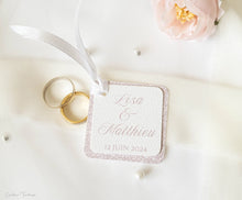 Étiquettes personnalisées mariage – Pour dragées et petits cadeaux | Collection Elérose motif fleuri élégant
