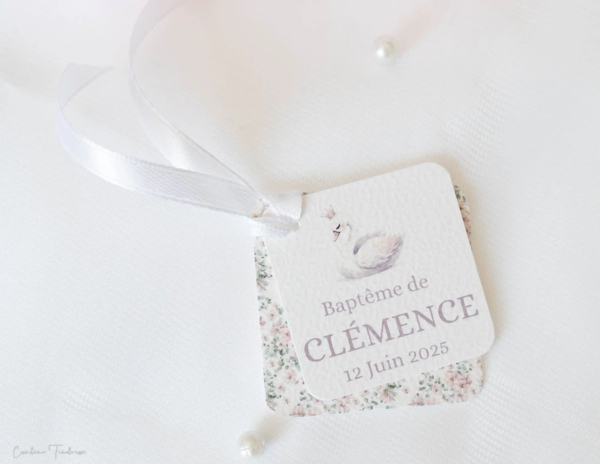 Etiquettes pour Dragées et Petits Cadeaux à imprimé Fleuri - Collection Clémence