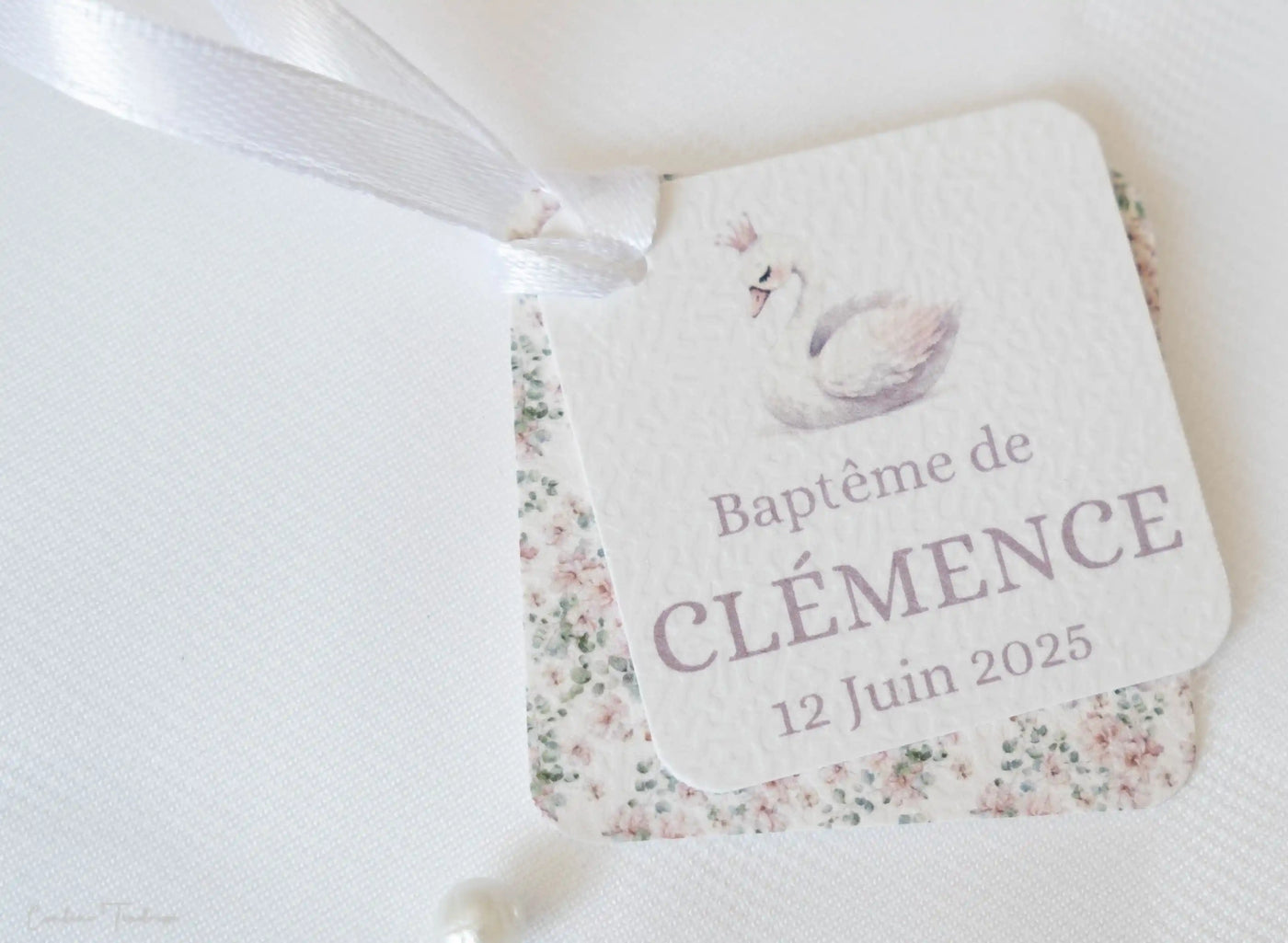 Etiquettes pour Dragées et Petits Cadeaux à imprimé Fleuri - Collection Clémence