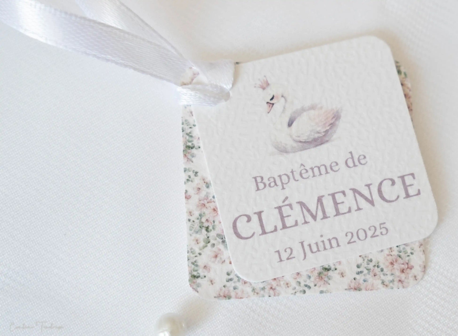 Etiquettes pour Dragées et Petits Cadeaux à imprimé Fleuri - Collection Clémence