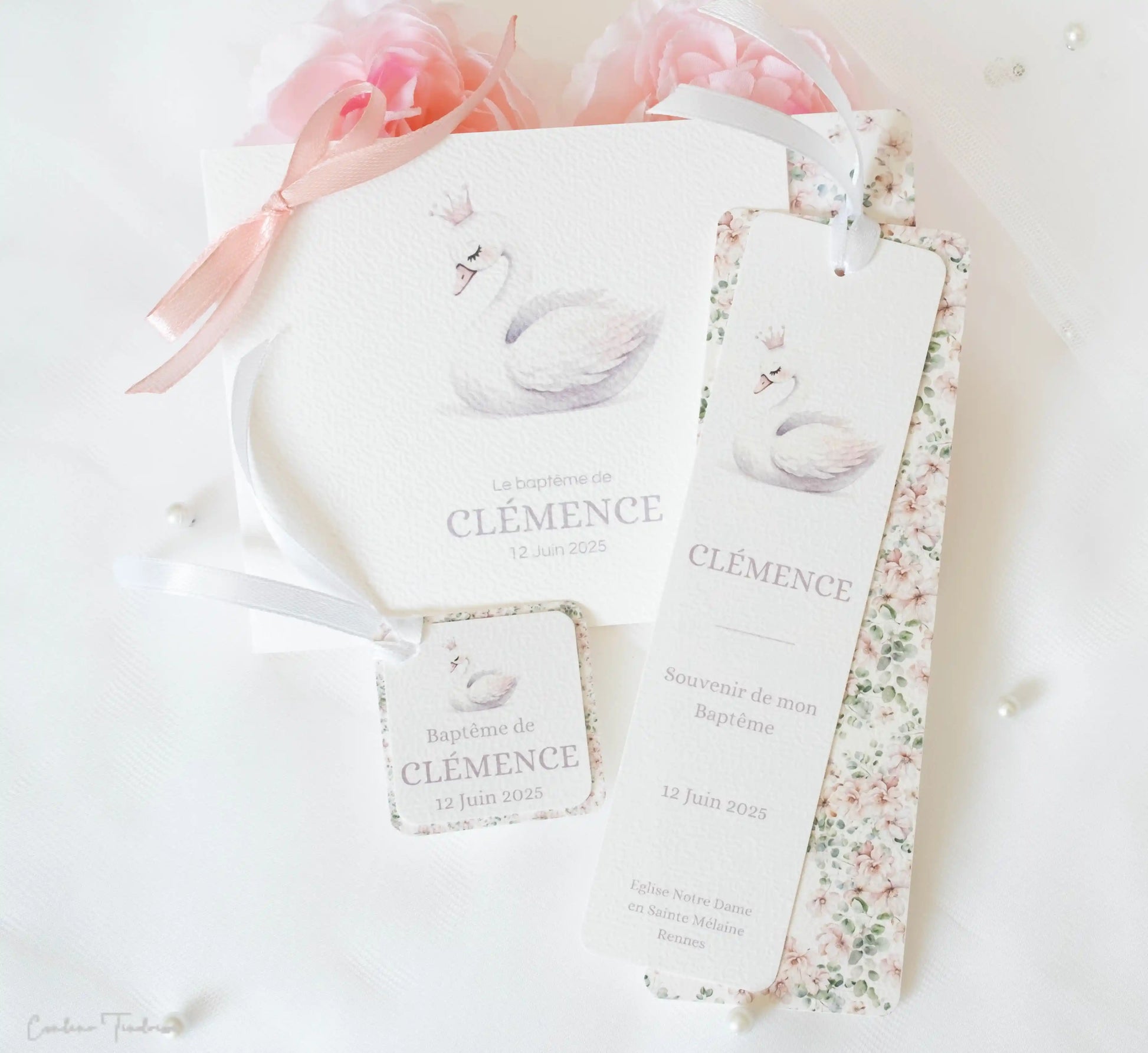 Etiquettes pour Dragées et Petits Cadeaux à imprimé Fleuri - Collection Clémence