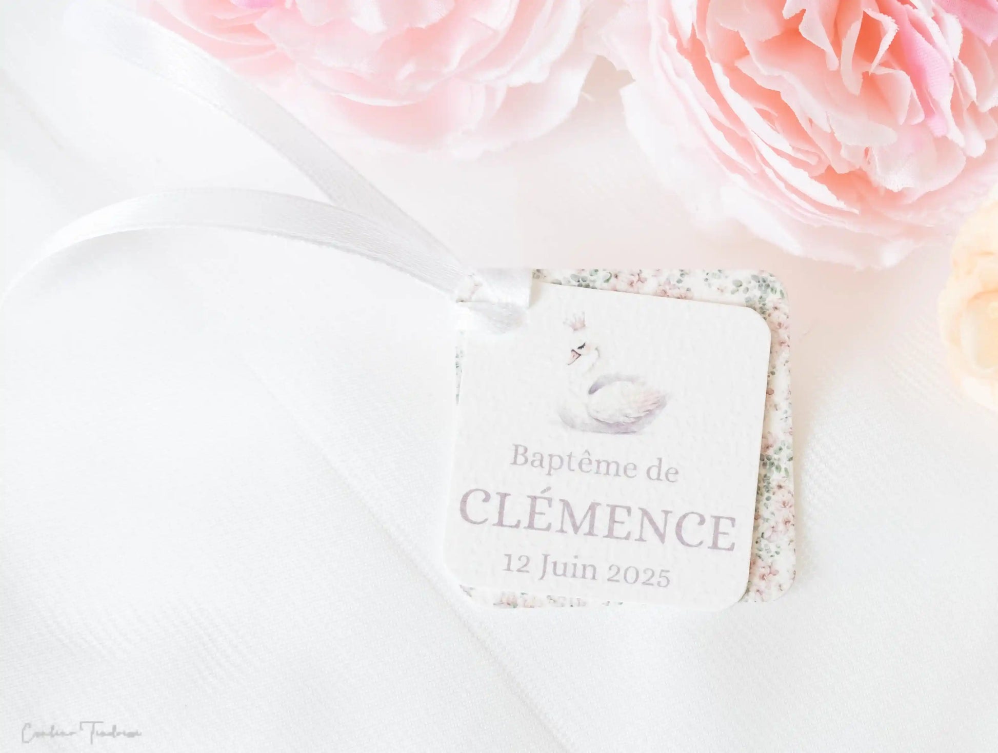 Etiquettes pour Dragées et Petits Cadeaux à imprimé Fleuri - Collection Clémence