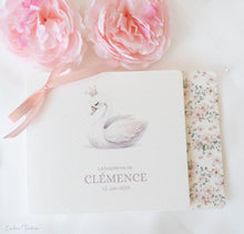 Faire Part de Baptême ou Communion à imprimé Fleuri - Collection Clémence