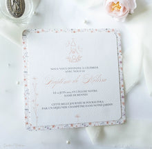 Faire Part de Baptême ou Communion fleuri - Collection Mélissa