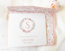 Faire Part de Baptême ou Communion fleuri - Collection Salomé