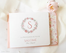 Faire Part de Baptême ou Communion fleuri - Collection Salomé