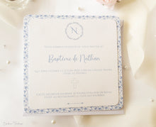 Faire Part de Baptême ou Communion fleuri - Collection Nathan