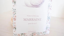 Carte Demande Marraine Personnalisée – Collection Clémence, motif cygne élégant