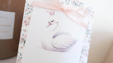 Carte Demande Marraine Personnalisée – Collection Clémence, motif cygne élégant
