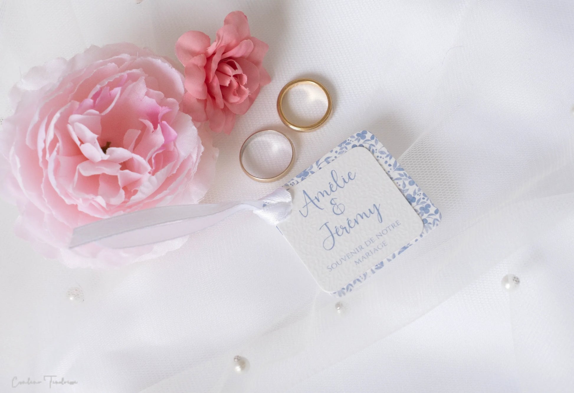 Etiquette personnalisée de mariage pour dragées et petits cadeaux