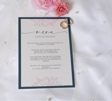 Menu de Mariage Personnalisé Elégant  - Collection Lézan
