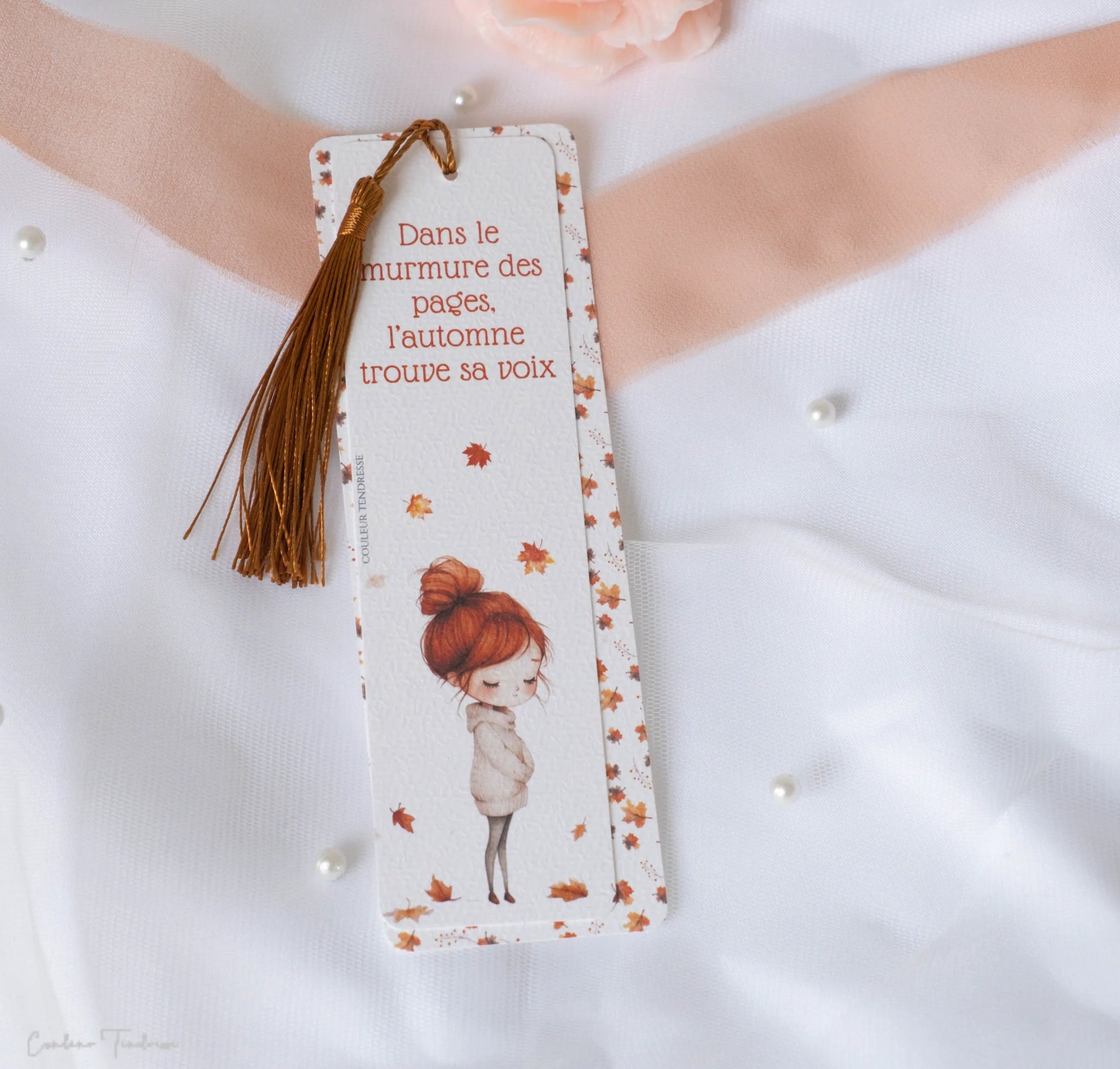 Marque-pages originaux pour lecteur avec dessins de saison et pompons