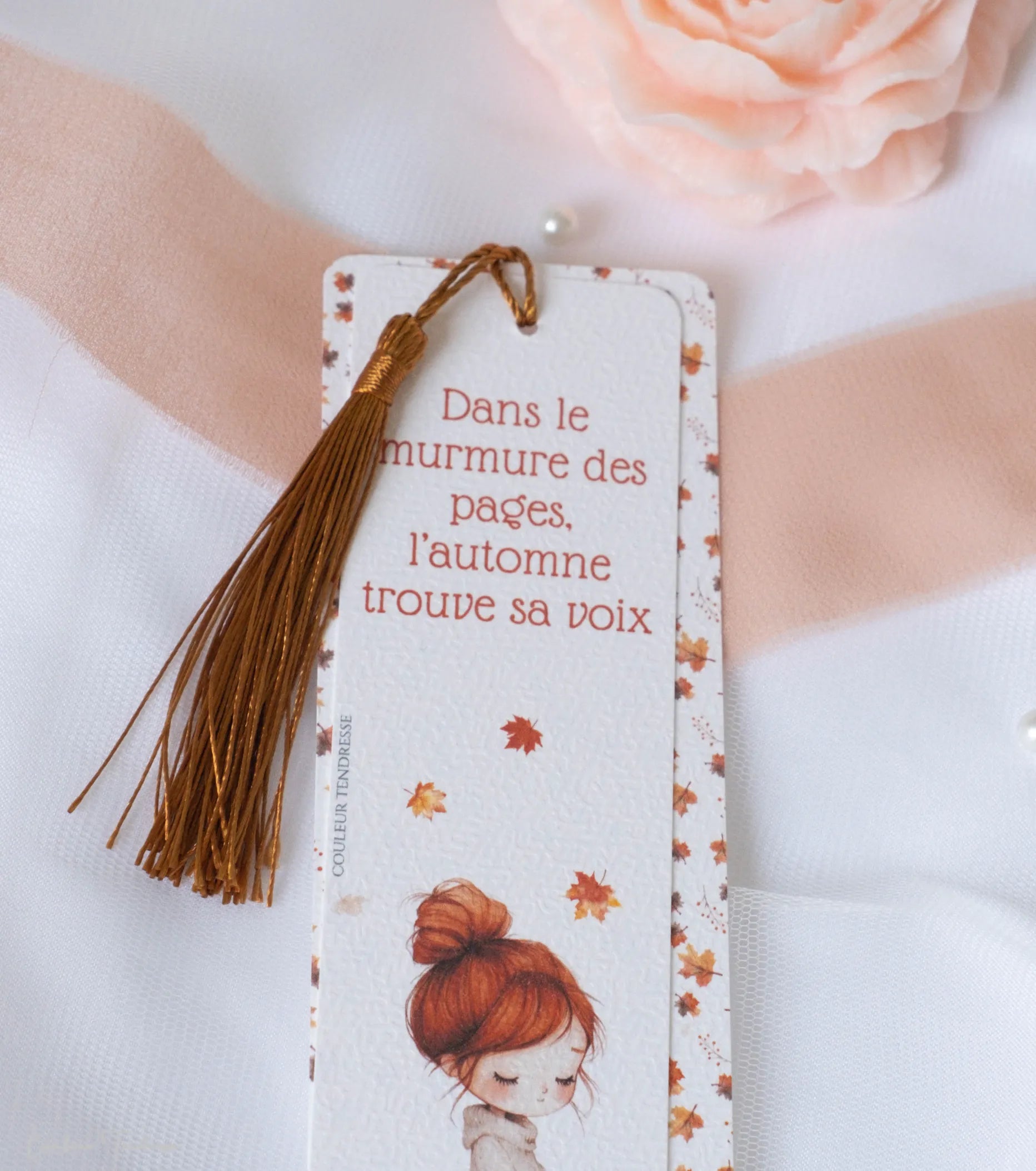 Marque-pages originaux pour lecteur avec dessins de saison et pompons