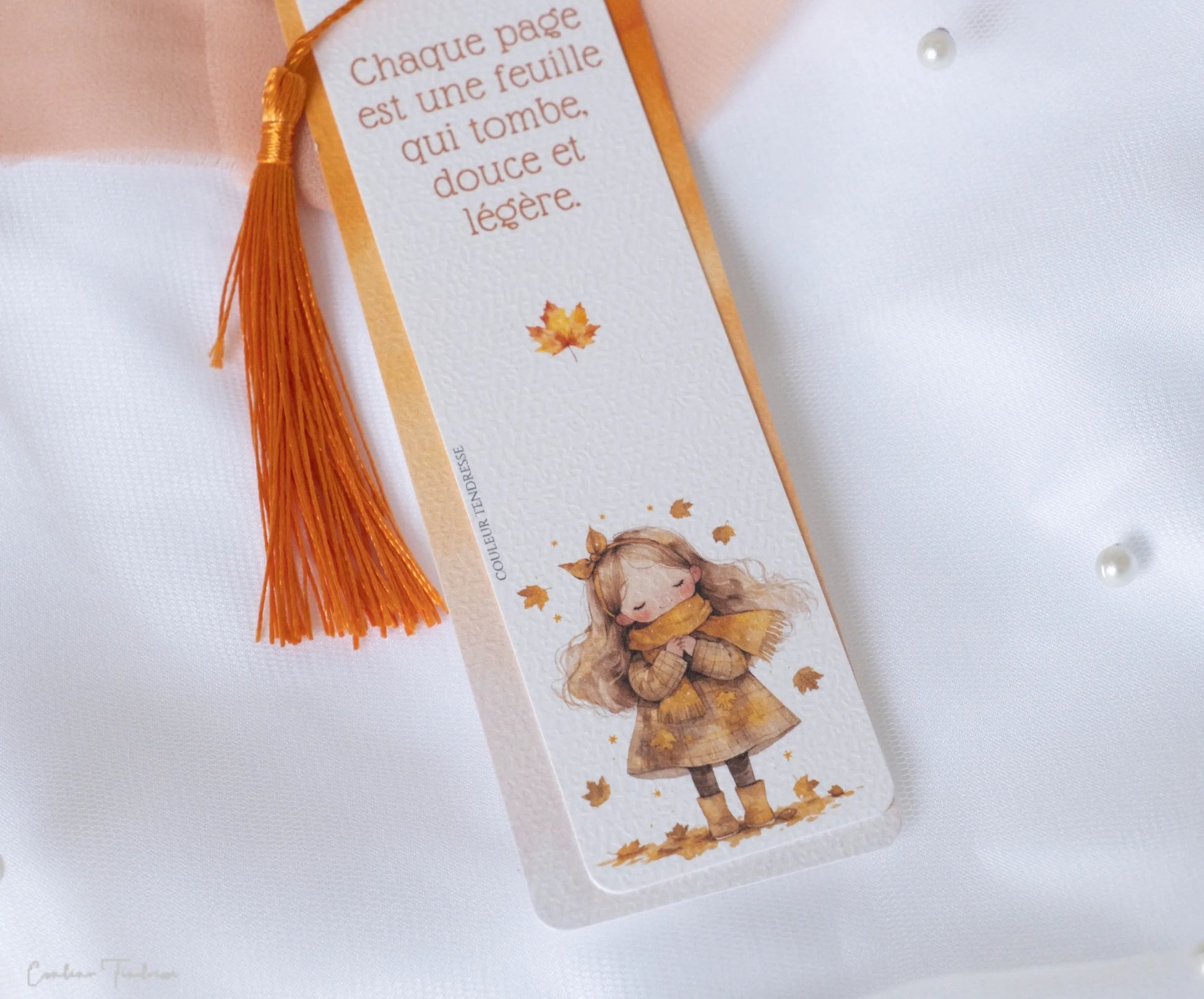 Marque-pages originaux pour lecteur avec dessins de saison et pompons