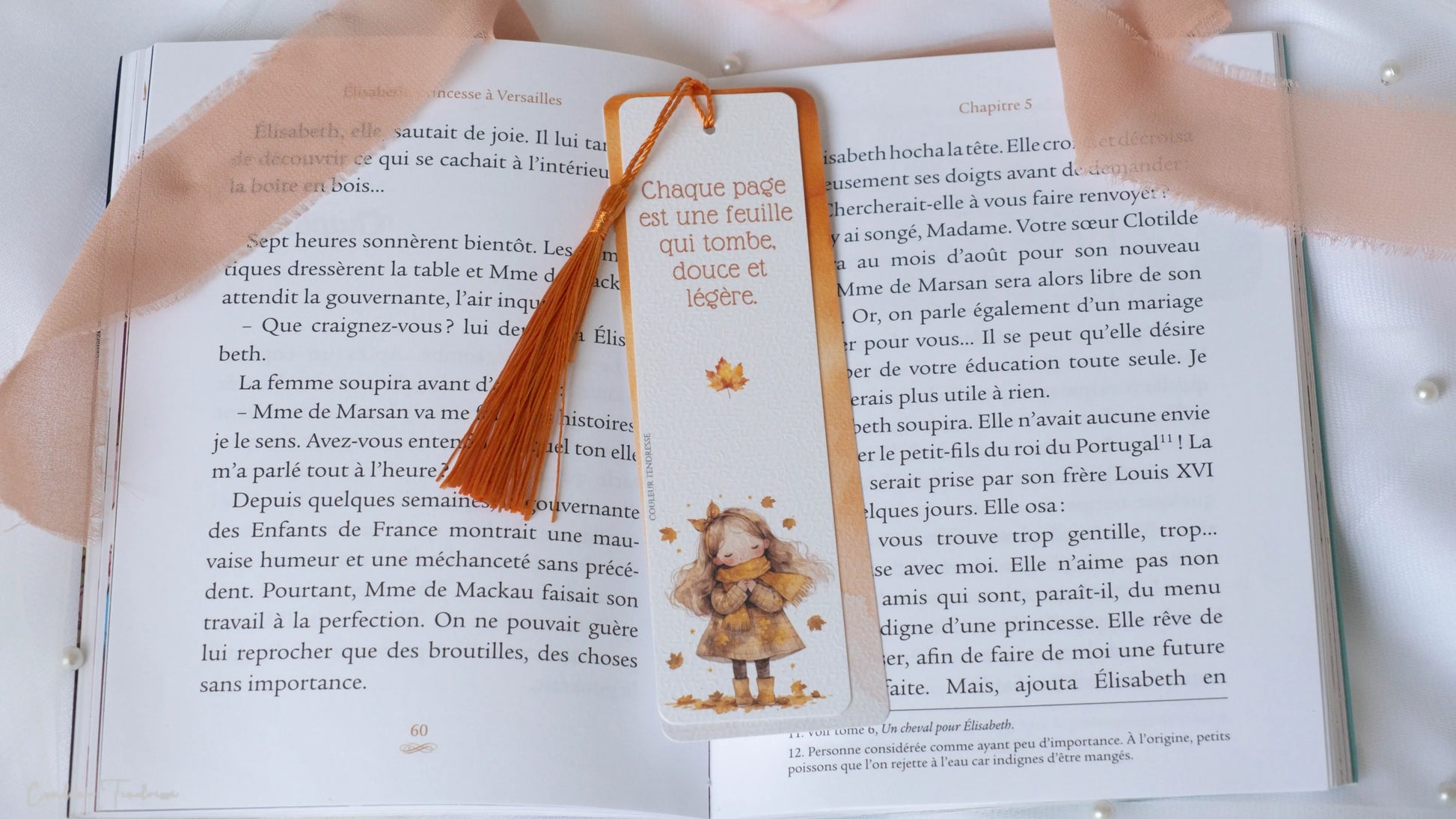 Marque-pages originaux pour lecteur avec dessins de saison et pompons