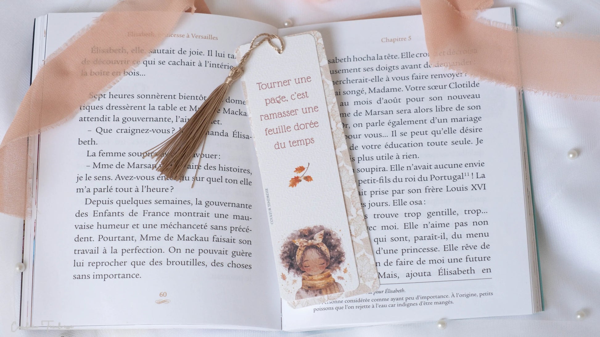 Marque-pages originaux pour lecteur avec dessins de saison et pompons