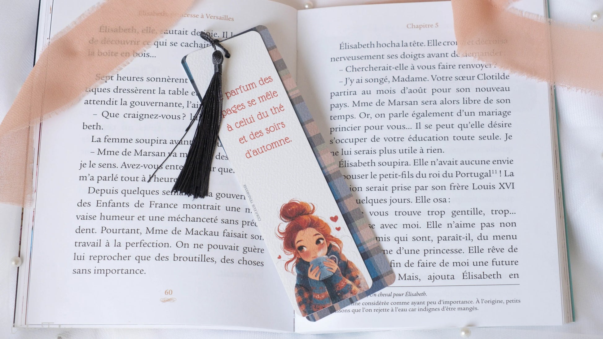 Marque-pages originaux pour lecteur avec dessins de saison et pompons