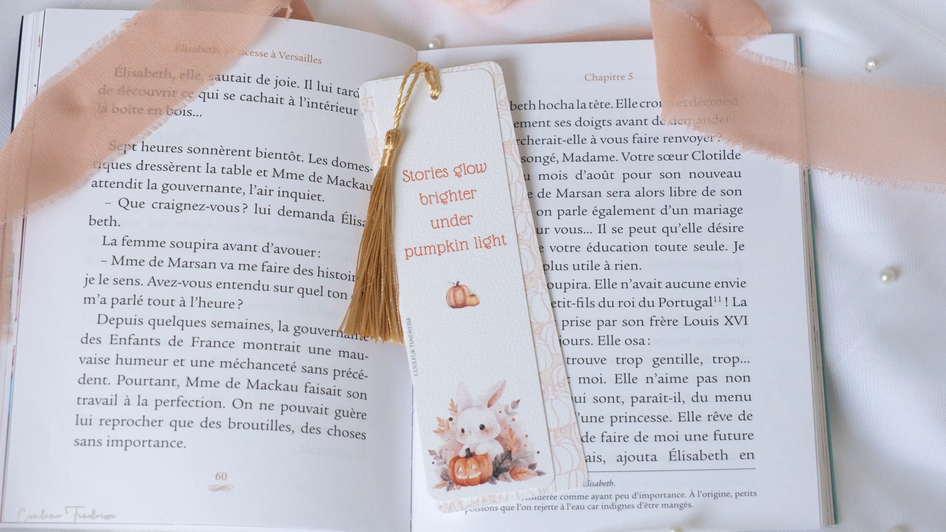 Marque-pages originaux pour lecteur avec dessins de saison et pompons