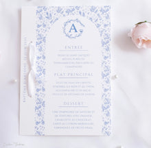 Menu de cérémonie à imprimé oiseaux, collection Birdies