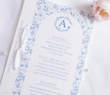 Menu de cérémonie à imprimé oiseaux, collection Birdies