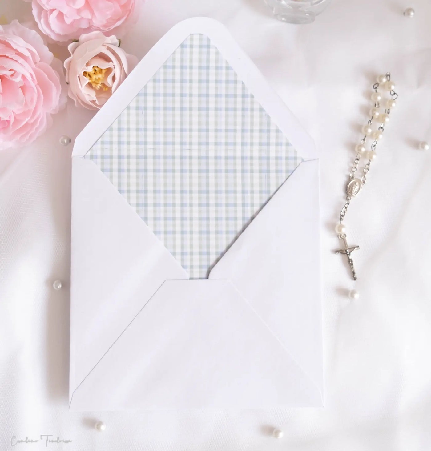 Doublures d'Enveloppes personnalisées à imprimé Vichy - Collection Eliott