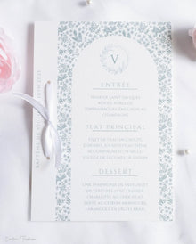 Menu de cérémonie à imprimé oiseaux, collection Birdies