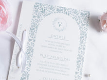 Menu de cérémonie à imprimé oiseaux, collection Birdies
