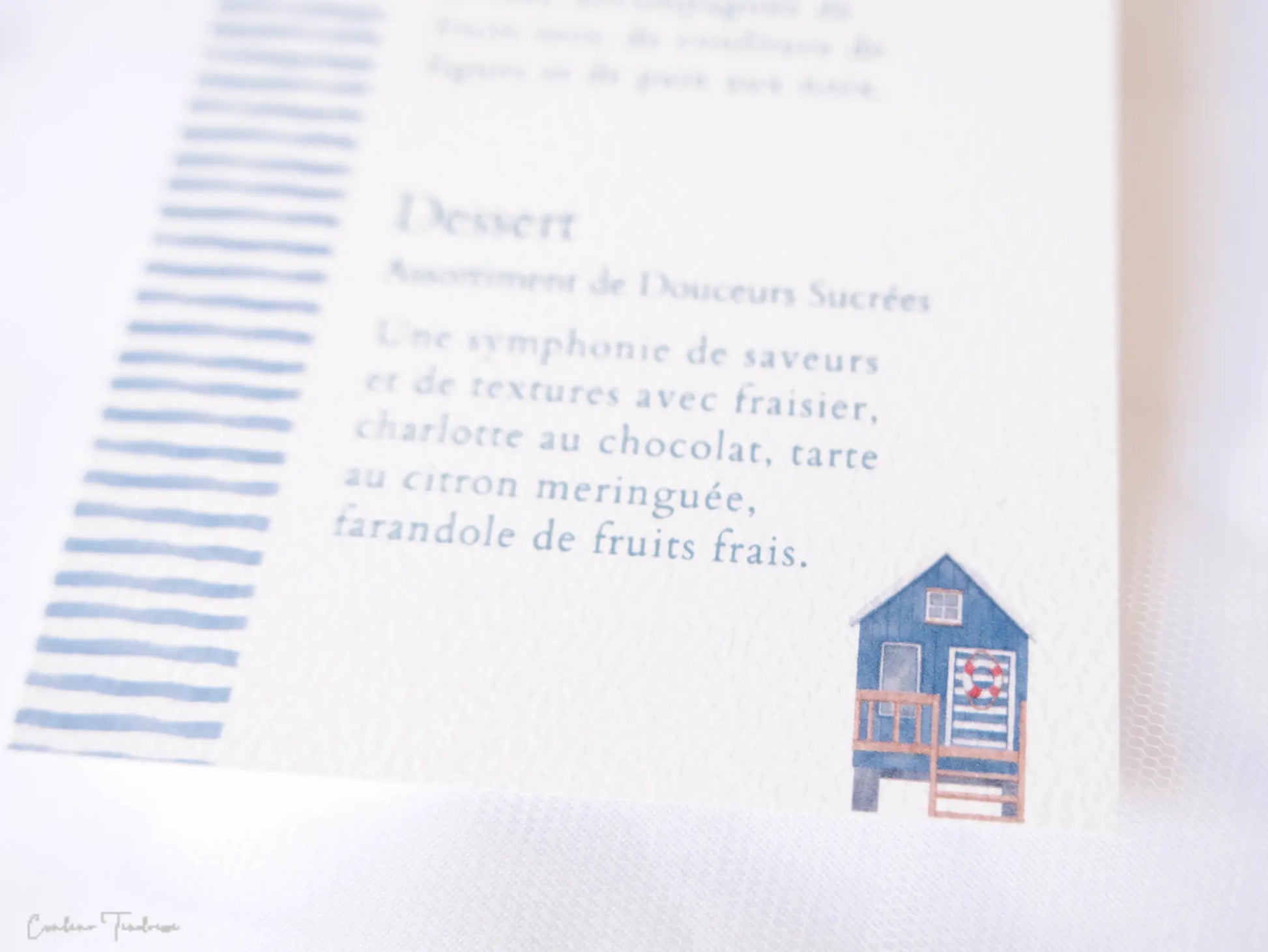 Menu baptême ou communion personnalisé – Thème marin élégant, Collection Malo