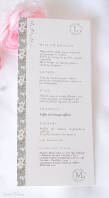 Menu de Mariage Personnalisé Elégant  - Collection Aubrac