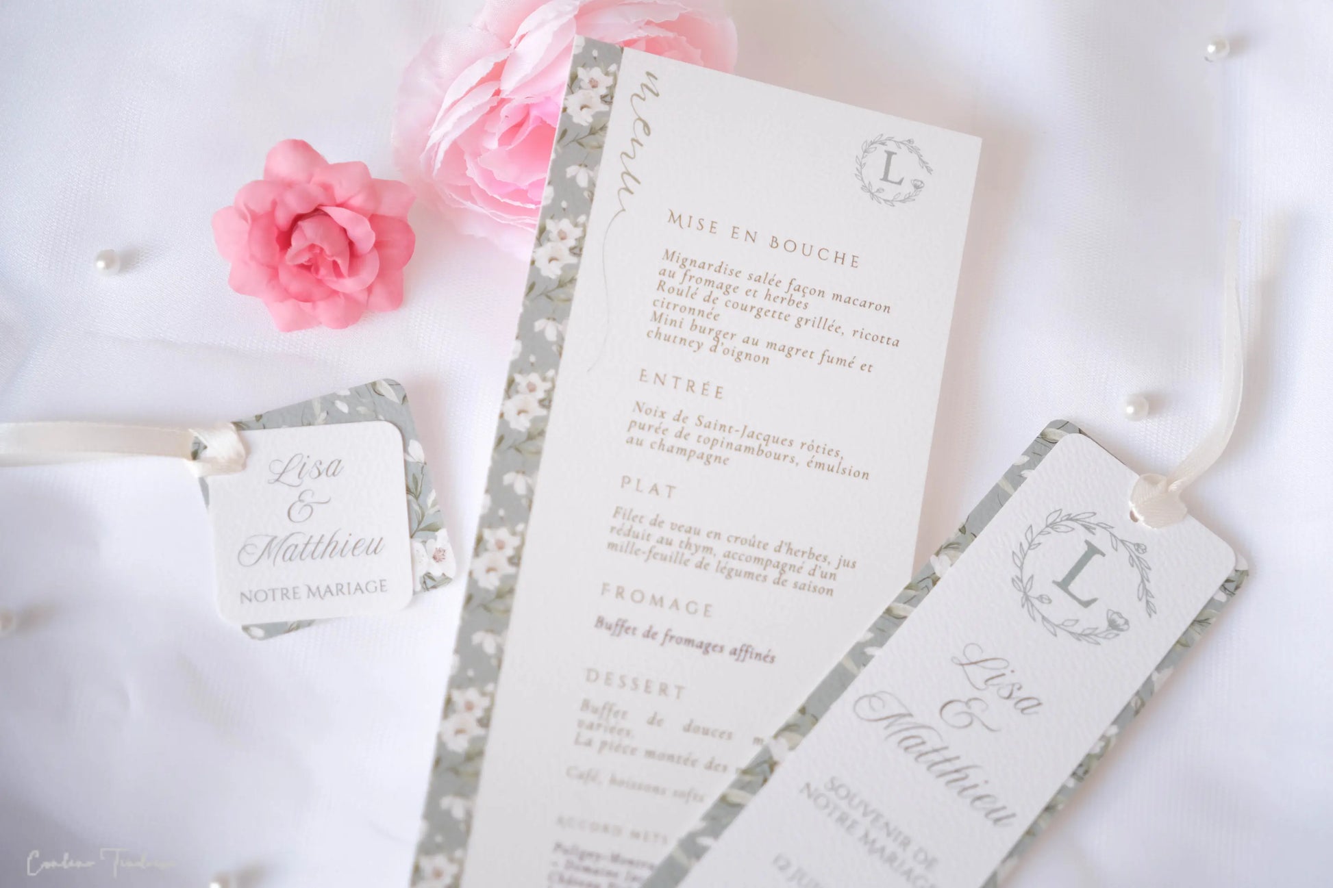 Menu de Mariage Personnalisé Elégant  - Collection Aubrac