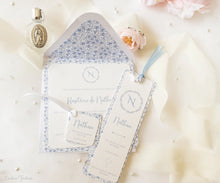 Doublures d'Enveloppes personnalisées à fleurs bleues - Collection Nathan