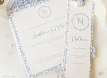 Faire Part de Baptême ou Communion fleuri - Collection Nathan