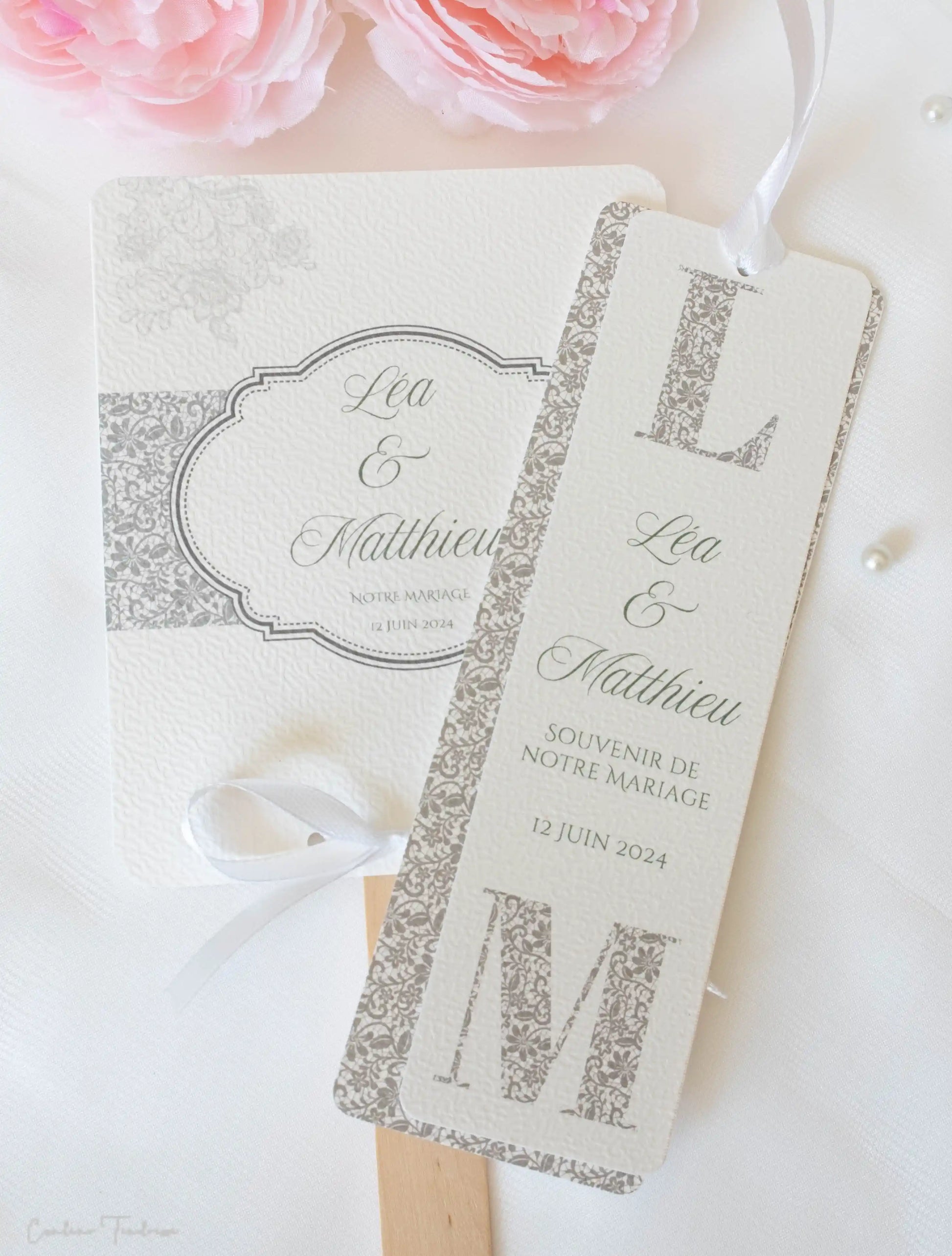 Signet de Mariage Personnalisé Imprimé Dentelle