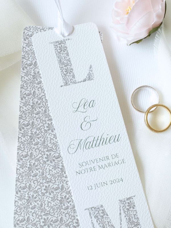signet de mariage personnalisé imprimé dentelle